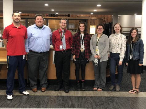 From left to right: Austin Cowley, Thomas Taylor, Andrew Reich, Emily Crowel, Libby Stankard, Bella McGill, and Jordan Dowell