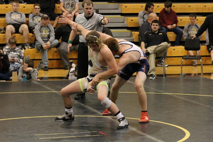 Hunter Mote getting out of a hold.