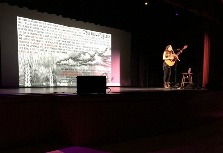Heather Maloney performing the first song of her ProjecTOUR, Oklahoma Lullaby