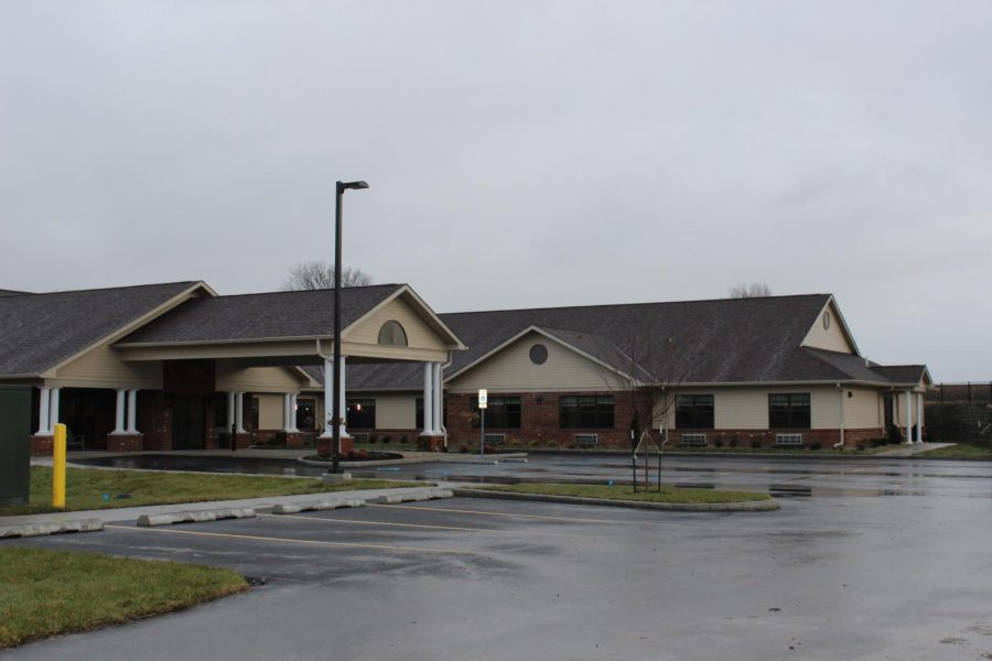 The entrance to the new assisted living facility of St. Elizabeth is shown. After 14 months since breaking ground, the addition is finally complete, and is ready to begin moving residents in.