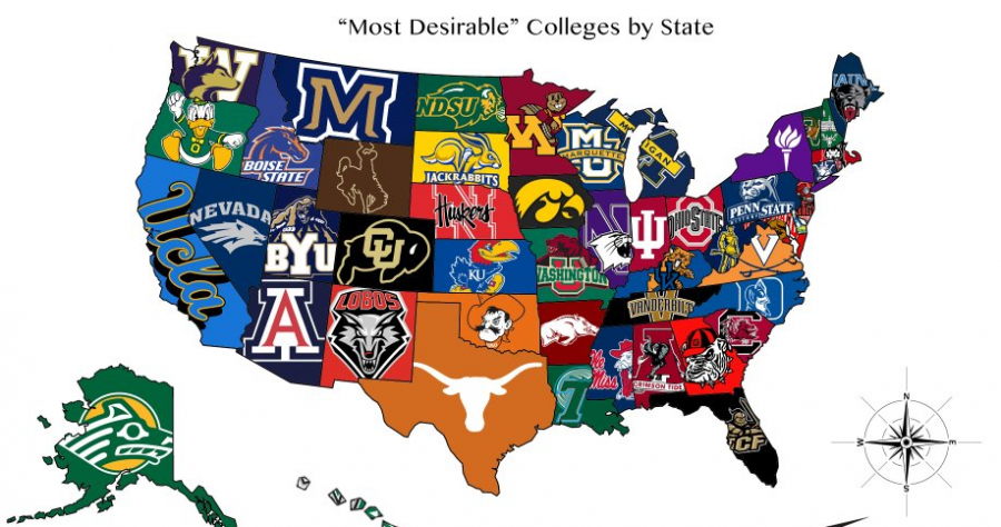 The+most+desirable+colleges+by+state+displayed+in+this+image.