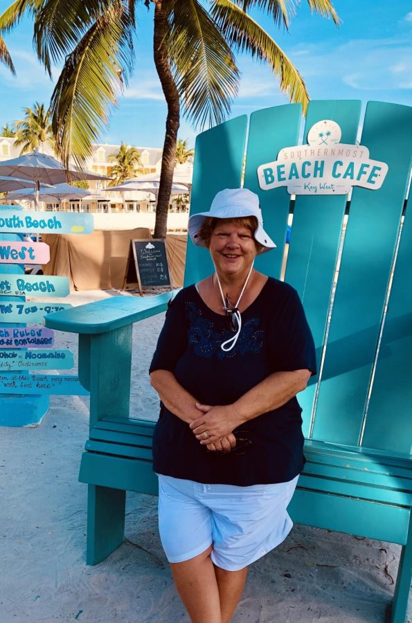 Madame Tyner relaxing at the beach during fall break in Key West, Florida.