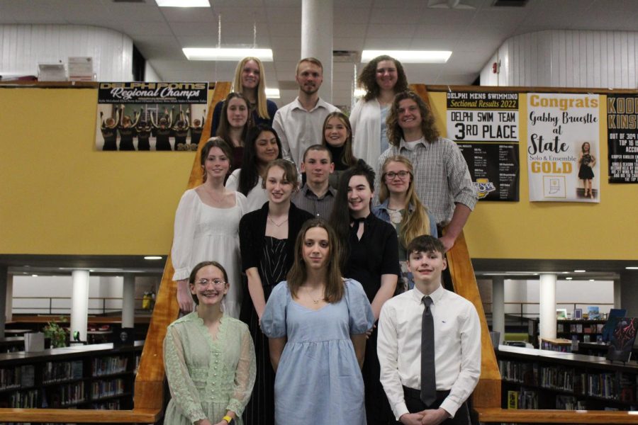 Bottom to top, left to right: Cheyenne Zahn, Rebecca Kelly, Josh Hartley, Tylene McKinzie, Isabelle Voorhies, Samantha Brown, Javon Frost, Emily Mears, Kayla Perez, EmmaRose Milburn, Graham Moore, Mia Wilson, Sarah Howard, Alex Milburg, and Grace O'Neil