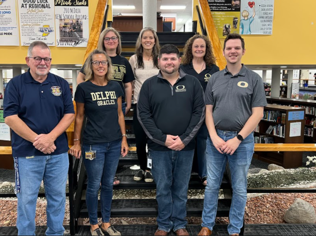 DCHS welcomes new staff members for the 2022-23 school year. Pictured above (back row, left to right) Mrs. Knoth, Mrs. Normann, and Mrs. Shiflett. (front row, left to right) Mr. Hedde, Mrs. Murray, Mr. Allen, and Mr. Kochman. 