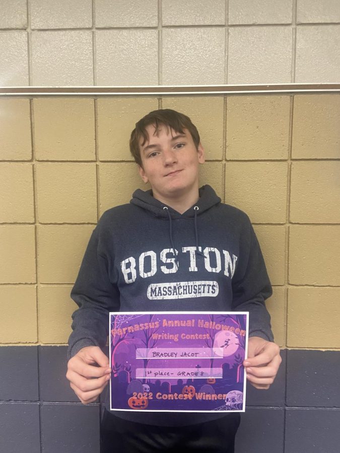 First place writer for 8th grade, Bradley Jacot.