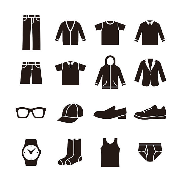 Black+and+white+mens+fashion+icon+illustration